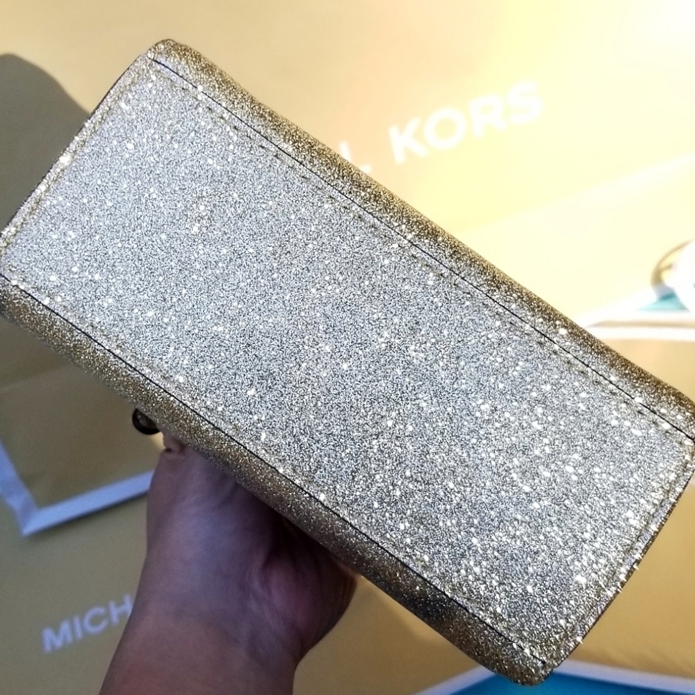 🔥LAST ONE🔥NWT MK GLITTER LEATHER CROSSBODY - Picture 5 of 6